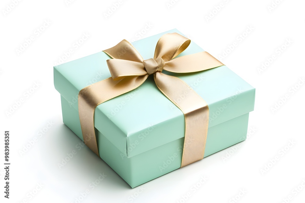 A green box with a gold ribbon tied around it A green box with a gold ribbon tied around it