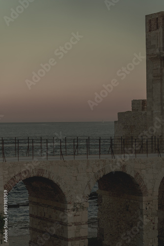 sunset over the fortress