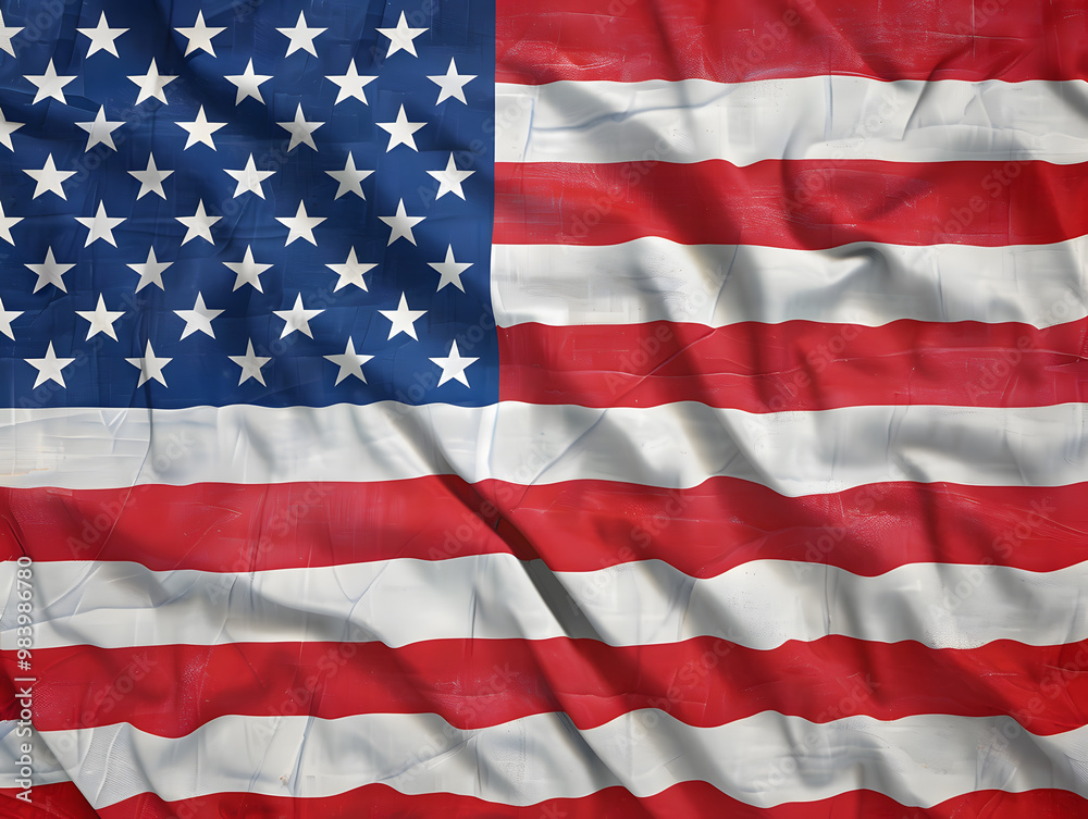 USA flag as a national symbol of independence. Neural network AI generated art