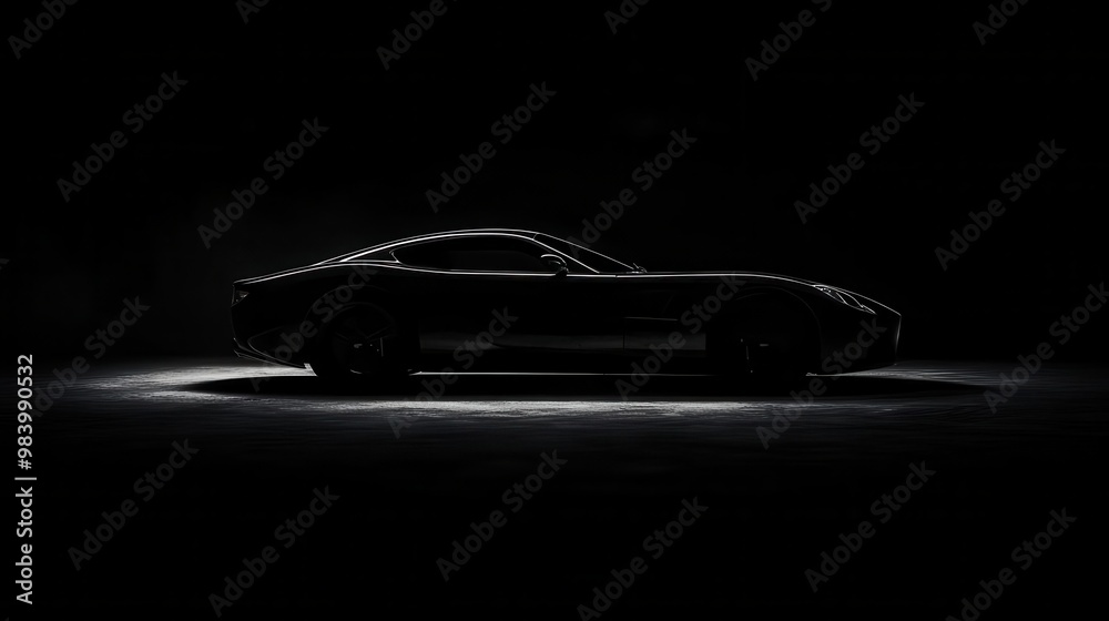 A minimalist black wallpaper with subtle textures of a sleek car silhouette A minimalist black wallpaper with subtle textures of a sleek car silhouette