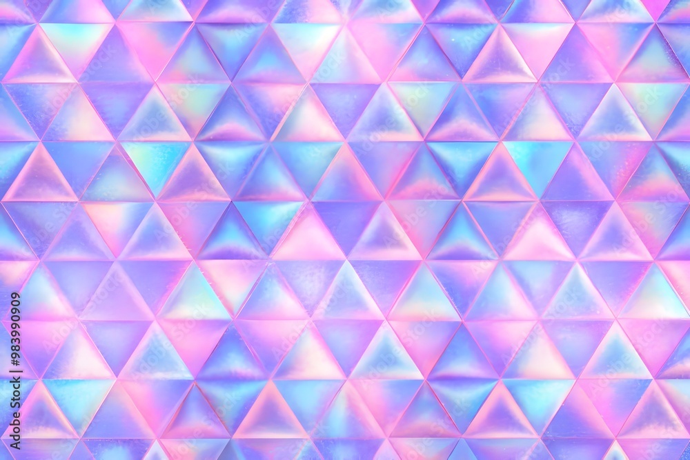 Seamless iridescent triangle pattern for surface pattern print. Blue and purple holographic vivid trendy swatch. Funky contemporary graphic tile for background or textile Seamless iridescent triangle pattern for surface pattern print. Blue and purple holographic vivid trendy swatch. Funky contemporary graphic tile for background or textile