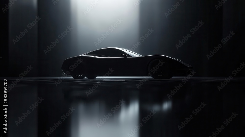 A minimalist black wallpaper with subtle textures of a sleek car silhouette A minimalist black wallpaper with subtle textures of a sleek car silhouette