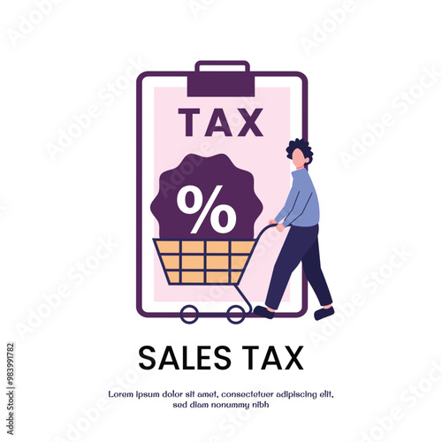 sales tax metaphore flat style illustration vector design