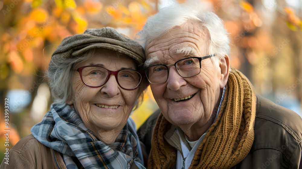 Portrait of a couple of two old people of retirement age. AI Generated Portrait of a couple of two old people of retirement age. AI Generated