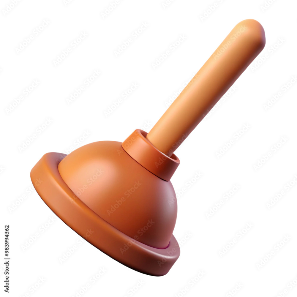 Plunger 3d cartoon style illustration Plunger 3d cartoon style illustration