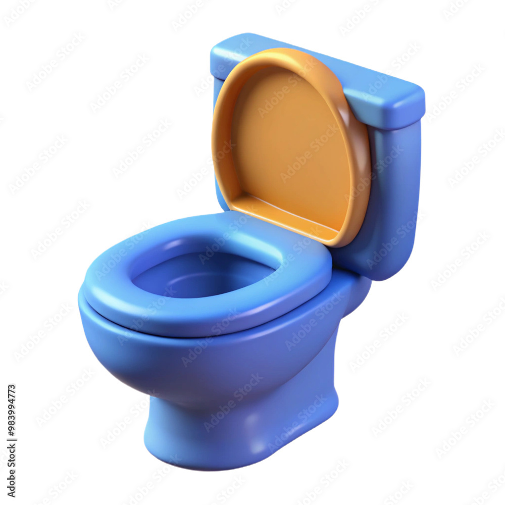 Toilet 3d cartoon style illustration Toilet 3d cartoon style illustration