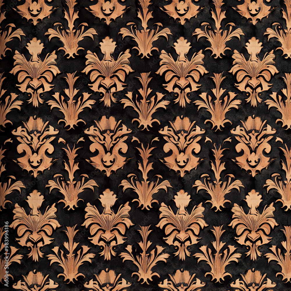 **repeating royal medieval pattern of devils, pattern, fabric texture, high quality, texture, pattern** - Image #1 **repeating royal medieval pattern of devils, pattern, fabric texture, high quality, texture, pattern** - Image #1
