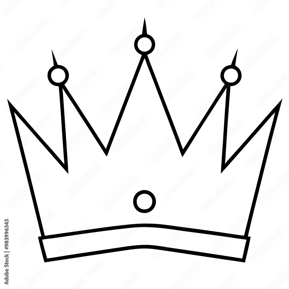 set of crowns outline coloring book page line art drawing set of crowns outline coloring book page line art drawing