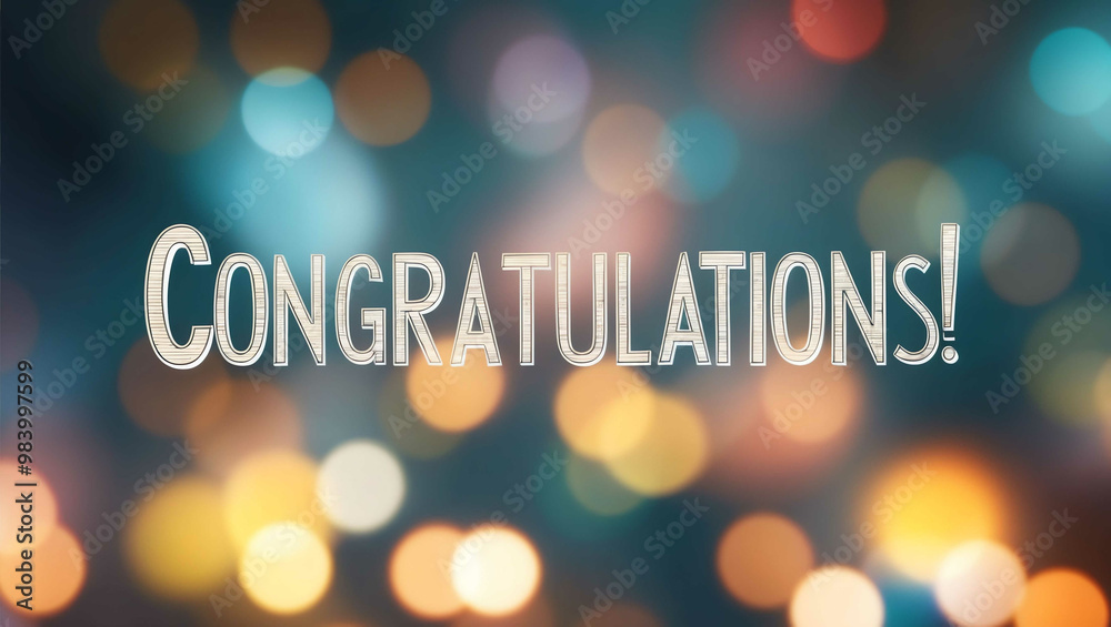 congratulations lettering on blurred lights bokeh background congratulations lettering on blurred lights bokeh background
