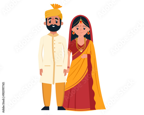 indian wedding couple together standing bride and groom