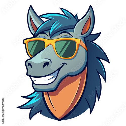 Cartoon Horse Character Head Portrait in Avatar Style
