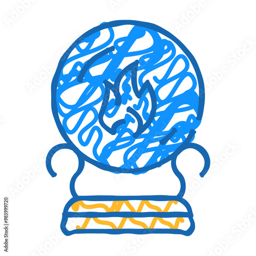sphere for spiritism doodle icon sketch vector. sphere for spiritism sign. isolated symbol illustration