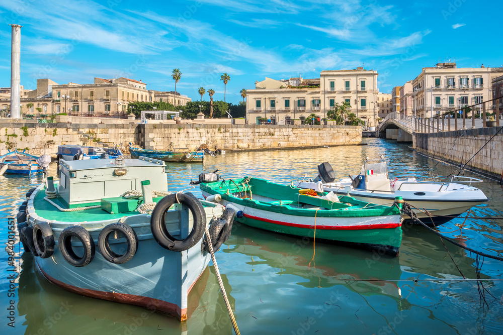 Ortigia island in Syracuse. Sicily, Italy