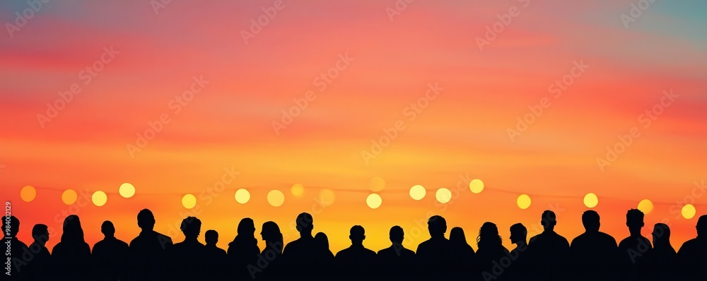 silhouette of a bustling shopping crowd under bright lights on Black Friday silhouette of a bustling shopping crowd under bright lights on Black Friday