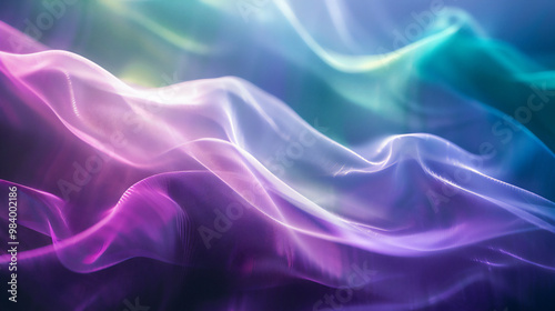 Abstract Gradient Waves in Vibrant Colors, Violet, blue and green color