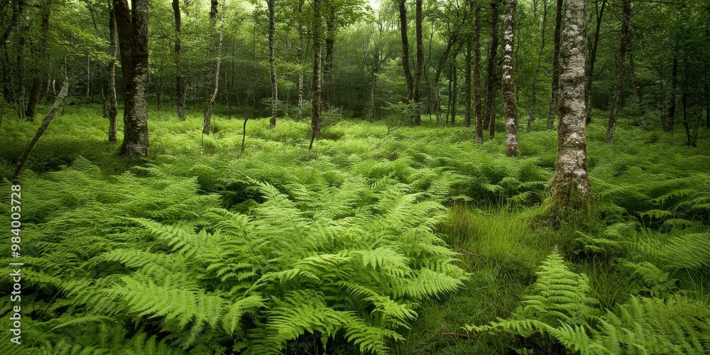 forest floor covered in ferns forest floor covered in ferns