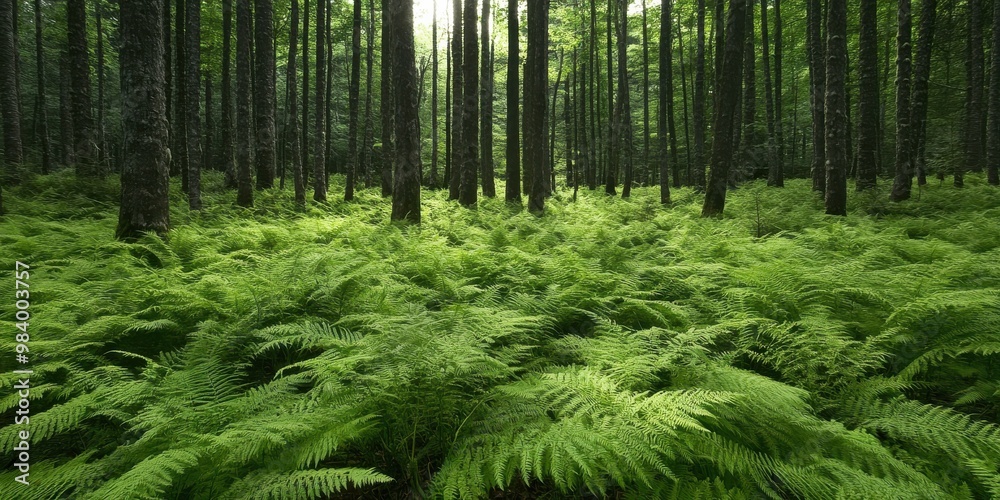 forest floor covered in ferns forest floor covered in ferns
