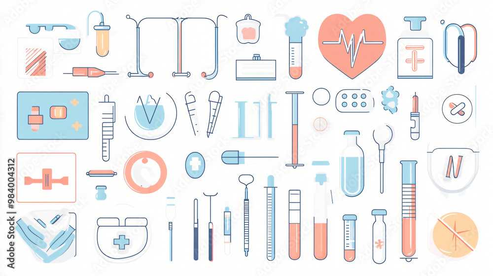 A visual of classic medical symbols with a clear and professional design. A visual of classic medical symbols with a clear and professional design.