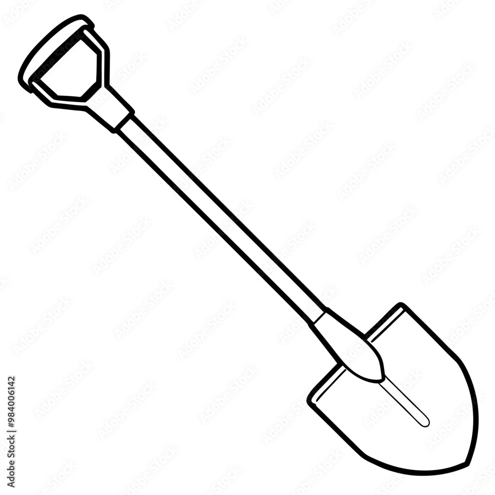 shovel sketch outline coloring book page line art drawing shovel sketch outline coloring book page line art drawing
