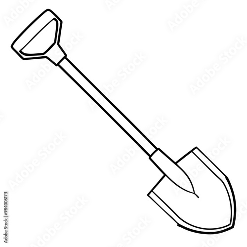 shovel sketch outline coloring book page line art drawing