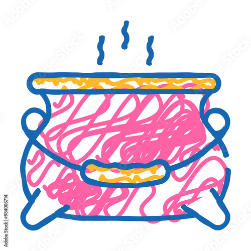 boiling potion in tank doodle icon sketch vector. boiling potion in tank sign. isolated symbol illustration