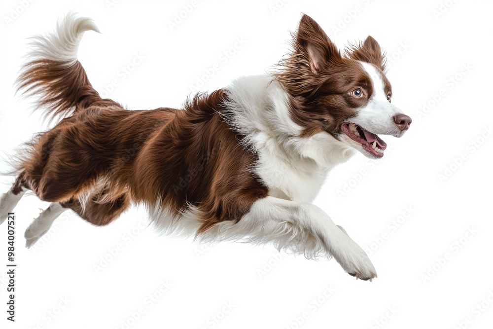 Border collie jumping in mid-air on a white background, isolate, Border collie jumping in mid-air on a white background, isolate,
