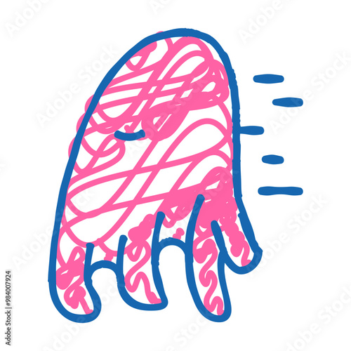 ghost spirit of a dead person doodle icon sketch vector. ghost spirit of a dead person sign. isolated symbol illustration