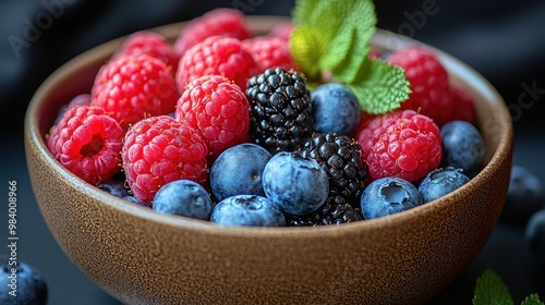 Fresh Berries in Bowl