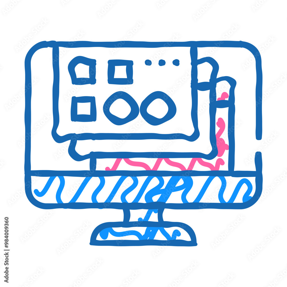opened windows of operating system doodle icon sketch vector. opened windows of operating system sign. isolated symbol illustration opened windows of operating system doodle icon sketch vector. opened windows of operating system sign. isolated symbol illustration