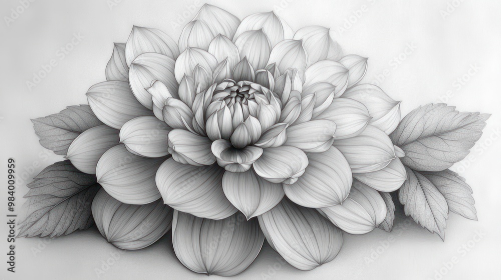 Black and White Dahlia Flower Black and White Dahlia Flower