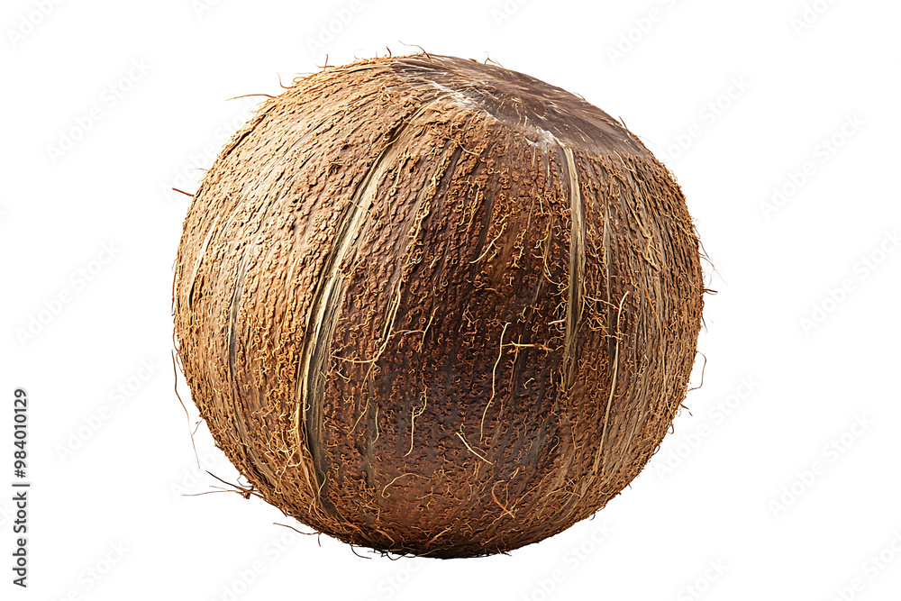 A single Fresh coconut isolated on transparent background. A single Fresh coconut isolated on transparent background.