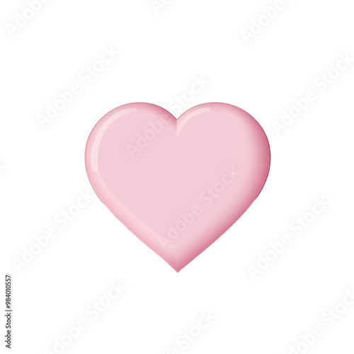 Pink heart icon, white isolate background