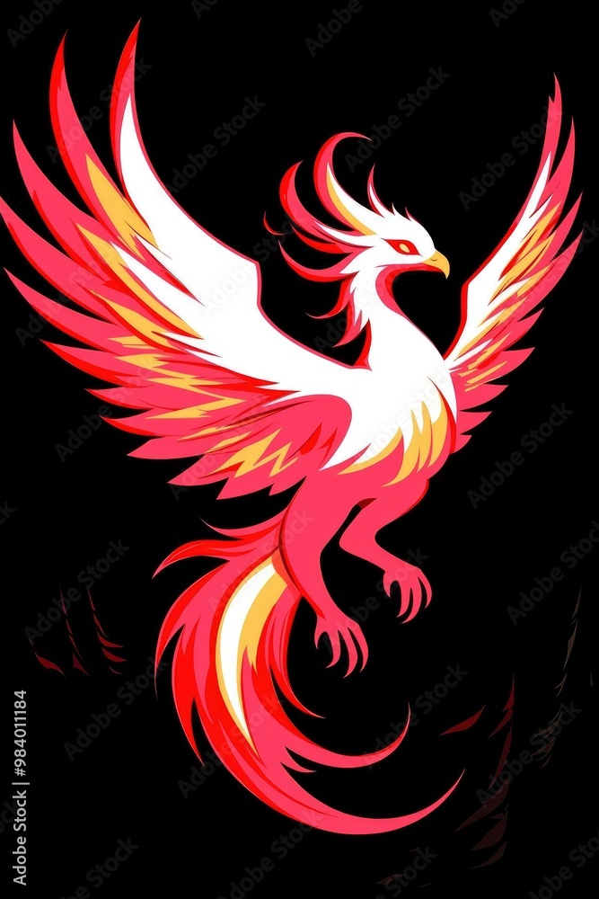 Fiery Phoenix Bird Illustration Fiery Phoenix Bird Illustration