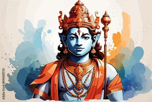 vedic ketu in water color illustration