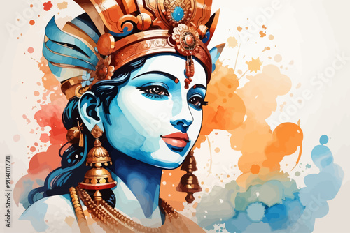 vedic ketu in water color illustration