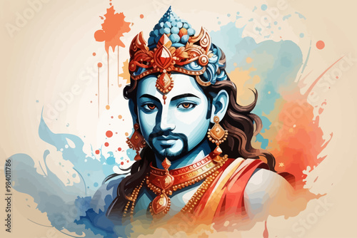 vedic ketu in water color illustration