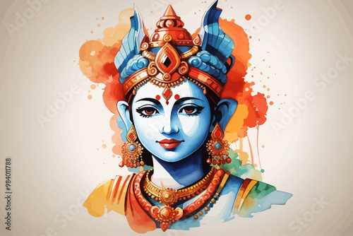 vedic ketu in water color illustration