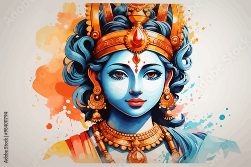 vedic ketu in water color illustration