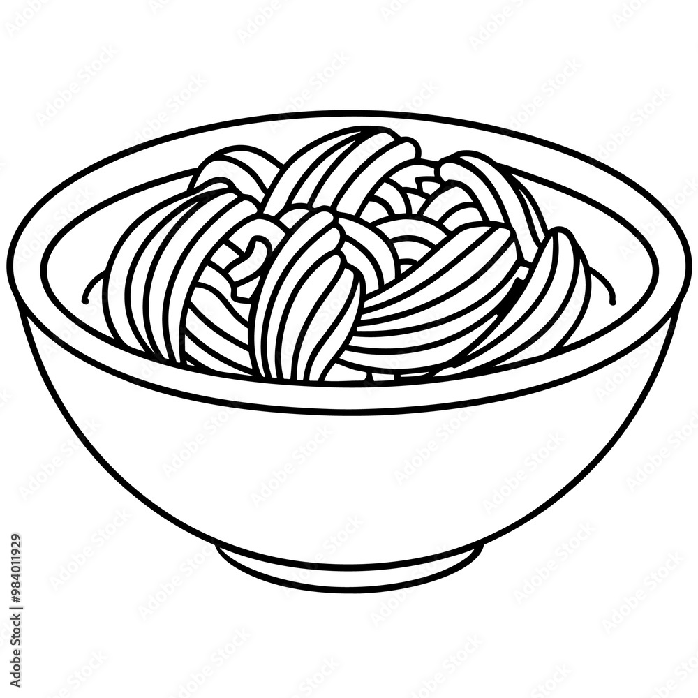 spaghetti outline coloring book page line art drawing spaghetti outline coloring book page line art drawing
