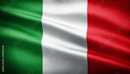 イタリアの国旗(waving national flag of Italy.) 