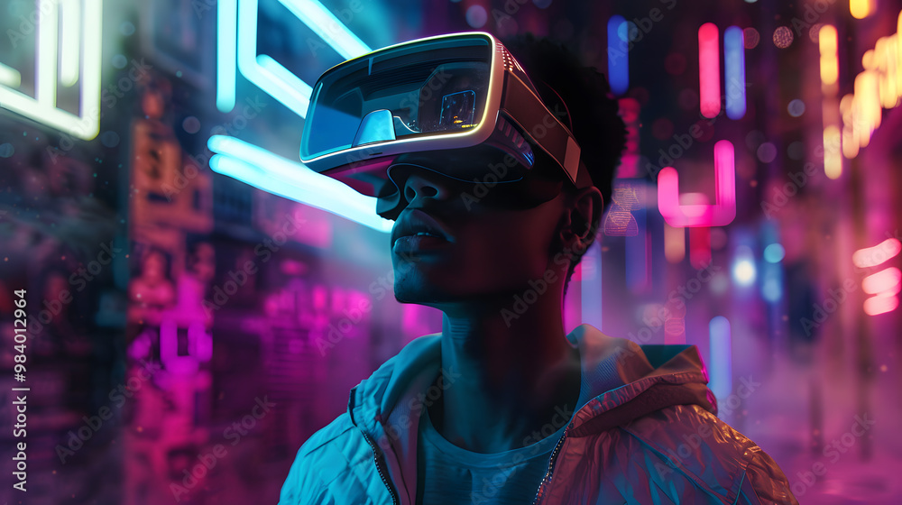 A man wearing virtual glasses will wipe while controlling a program or device. AI Generated A man wearing virtual glasses will wipe while controlling a program or device. AI Generated