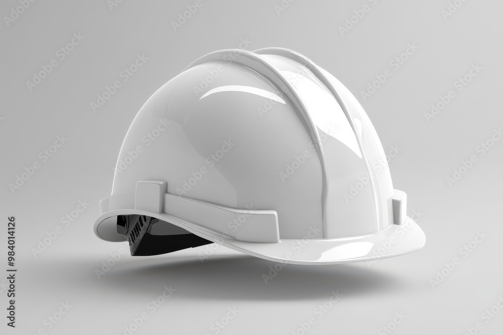 Create an image of a white construction hard hat with a smooth surface. Create an image of a white construction hard hat with a smooth surface.