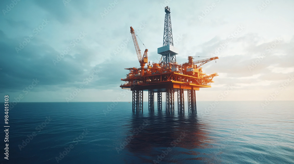 oil rig platform in the ocean at sunset - industrial, blue, orange, dramatic, landscape, offshore, energy, sea, platform, oil rig, crane, drilling oil rig platform in the ocean at sunset - industrial, blue, orange, dramatic, landscape, offshore, energy, sea, platform, oil rig, crane, drilling