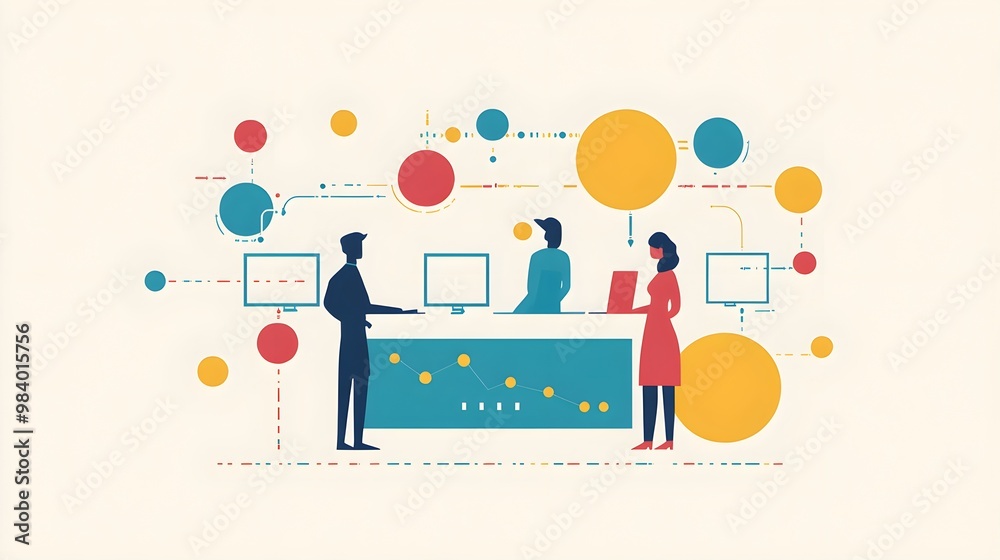 Business Team Collaboration  Data Analysis  Modern Office Design