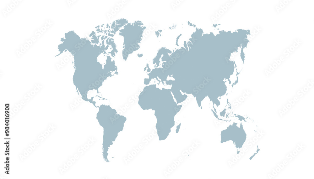 World map. Grey modern vector map. Silhouette map World map. Grey modern vector map. Silhouette map
