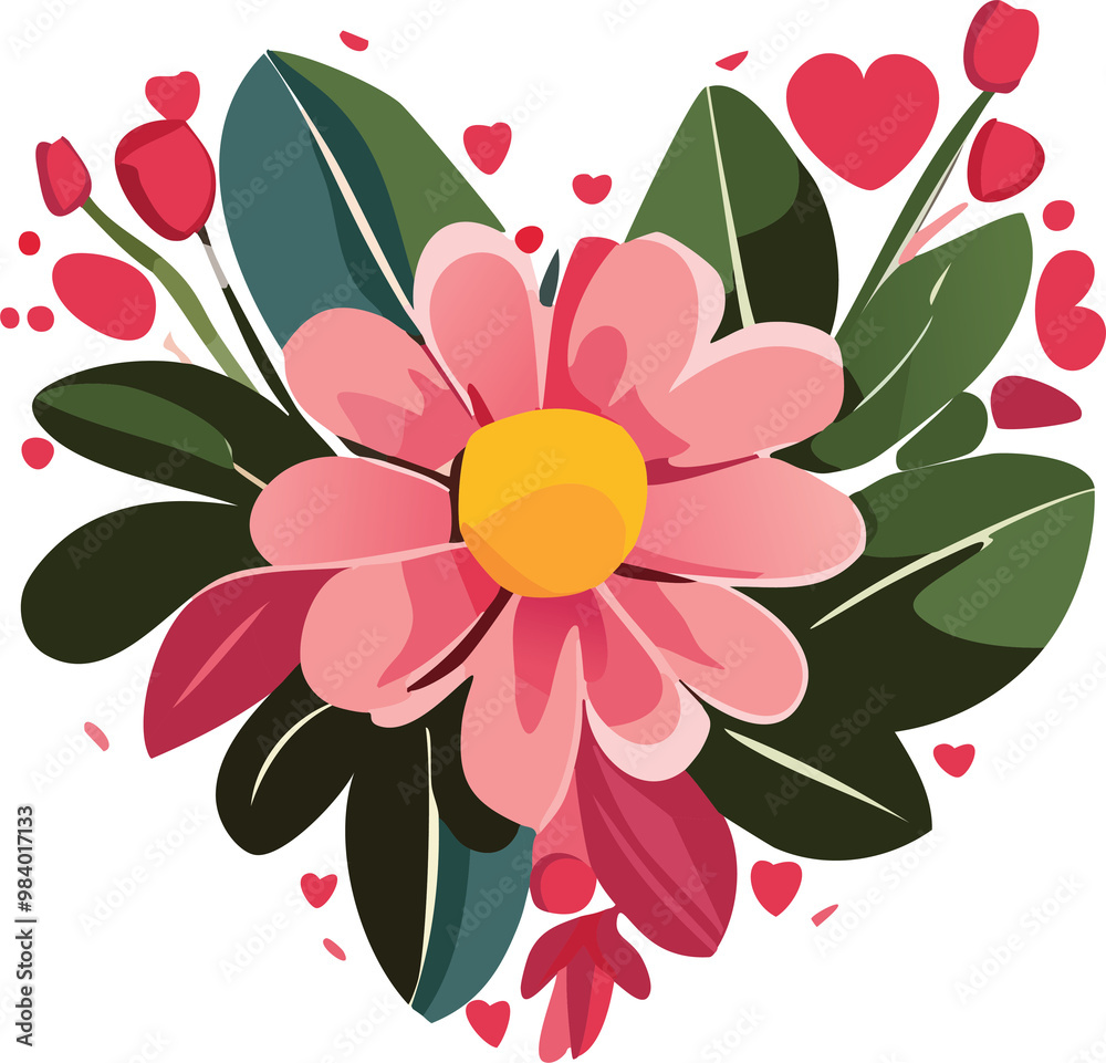 illustration of a pink flower illustration of a pink flower