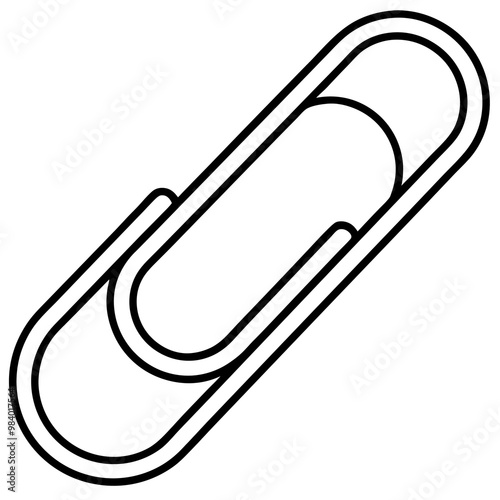 stationery paper clip outline coloring book page line art drawing