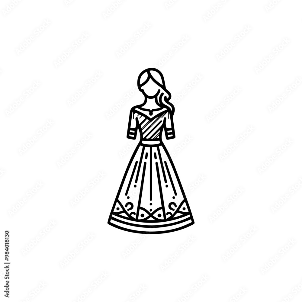 Line art fashion boutique icon logo template.
female dress icon Line art fashion boutique icon logo template.
female dress icon