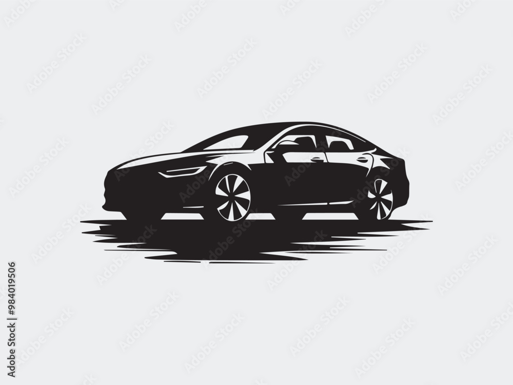 Naklejka premium sports car silhouette vector art illustration