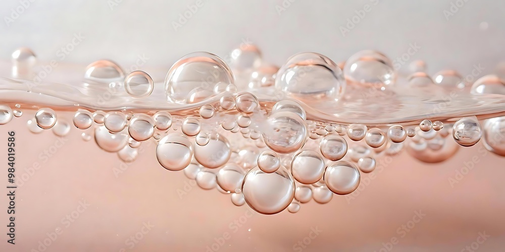 Showcases a close-up of water bubbles beneath the surface Showcases a close-up of water bubbles beneath the surface